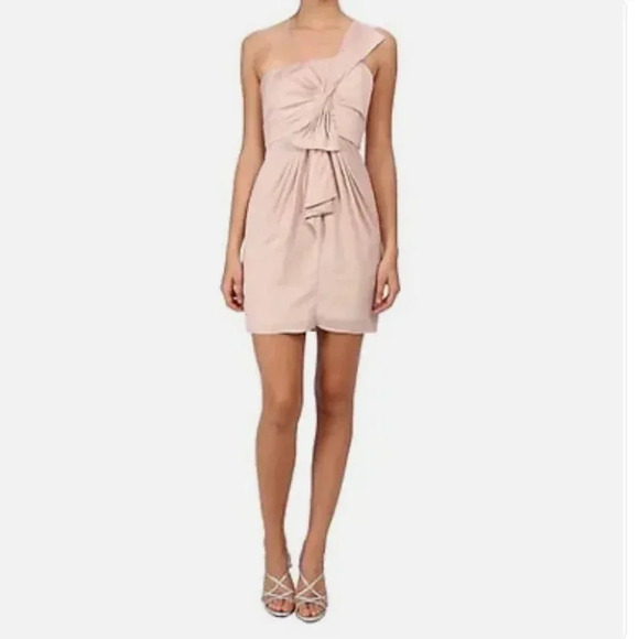 BCBGMaxAzria ‘Palais’ One Shoulder Formal Nude Dress Pleated /Draped details - 4 - Picture 2 of 10